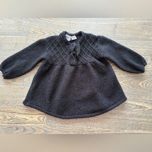 Zara Black Textured Knit Girls Top